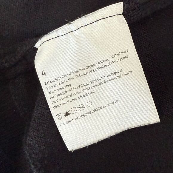 Lululemon Cotton-Cashmere Knit Wrap Open Front Cardigan Black 4 - Picture 8 of 8